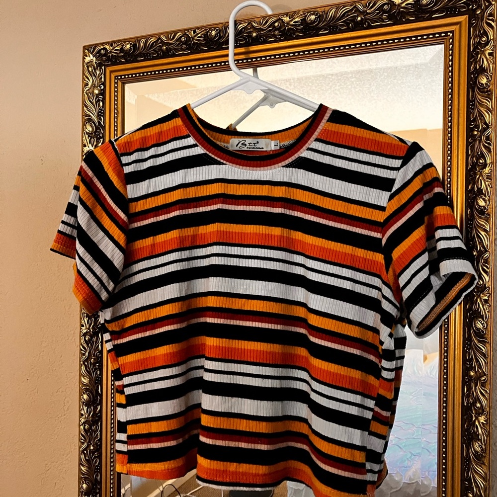 Striped Ribbed Crop Top